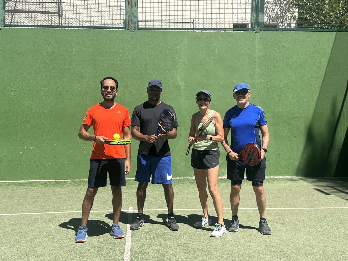 People smiling together after a sports session